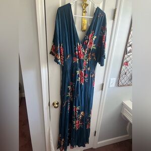 A beautiful soul dress maternity elastic waist flattering floral maxi dress